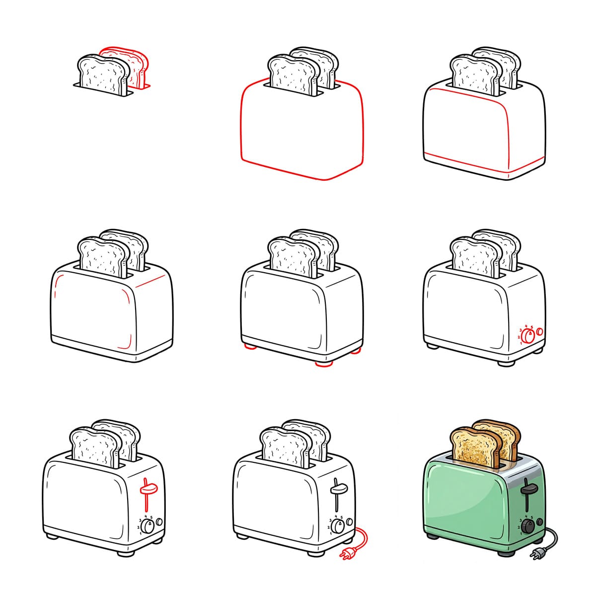 Green Toaster Drawing Ideas