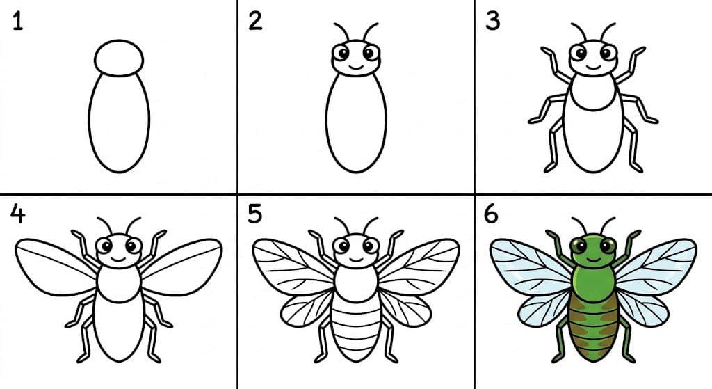 Green cicada Drawing Ideas