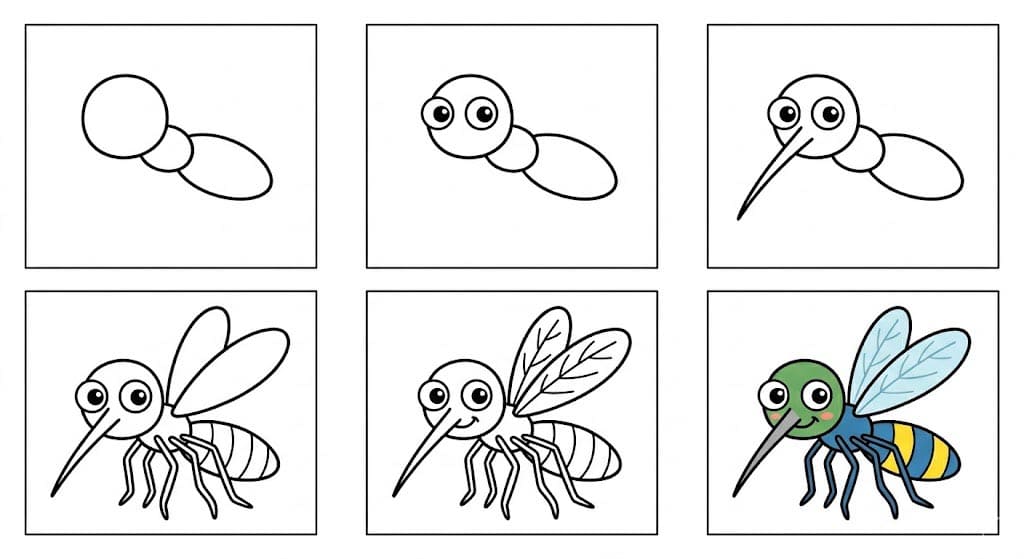Happy mosquito Drawing Ideas
