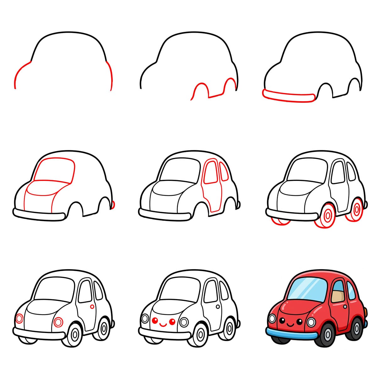 Kawaii Car Drawing Ideas