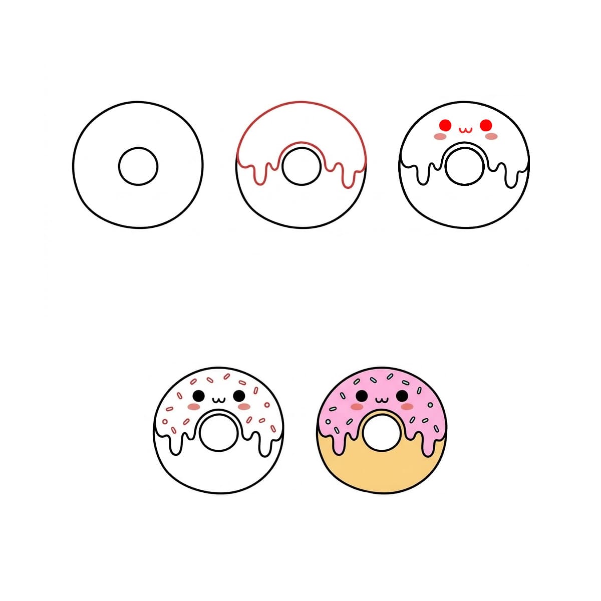 Kawaii Donut Drawing Ideas