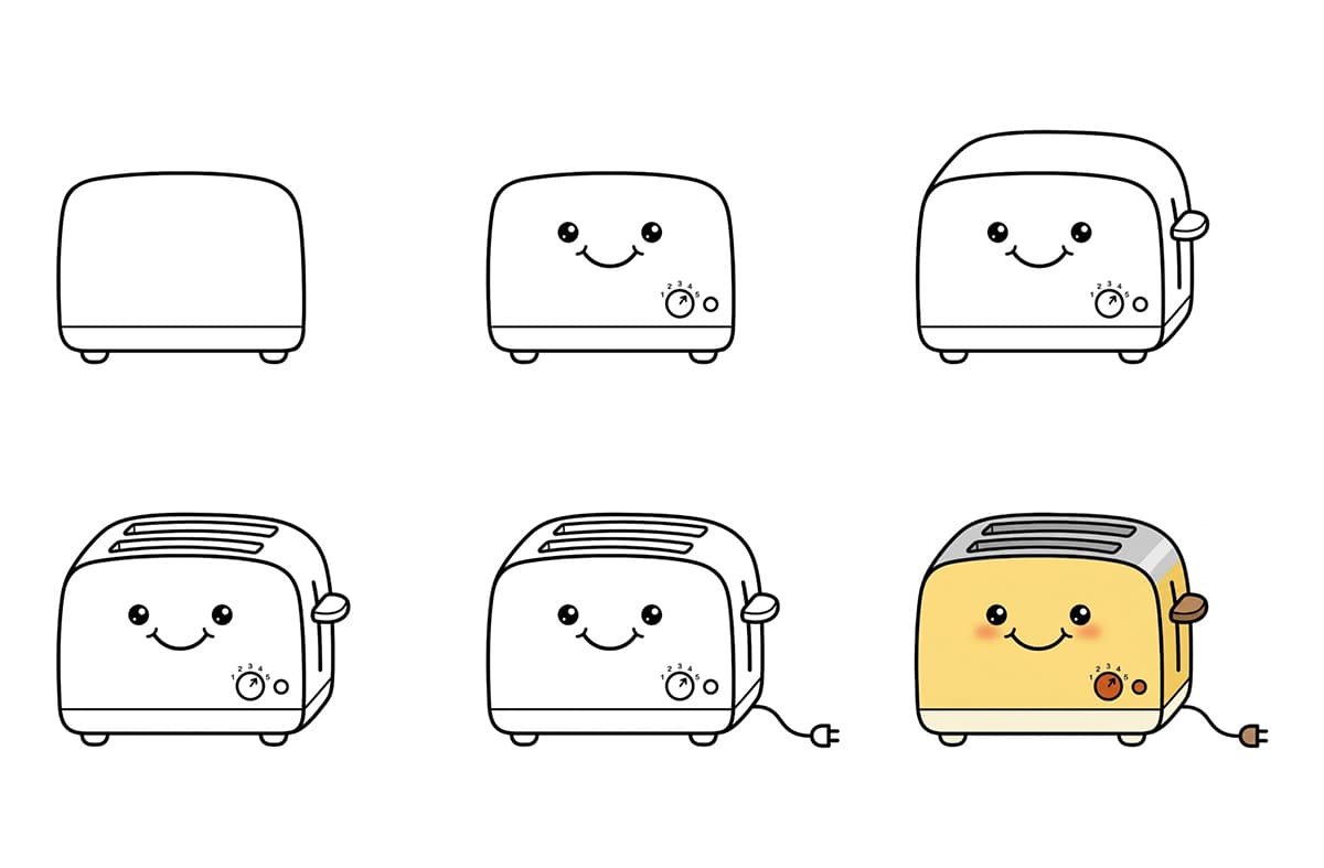 Kawaii Toaster Drawing Ideas