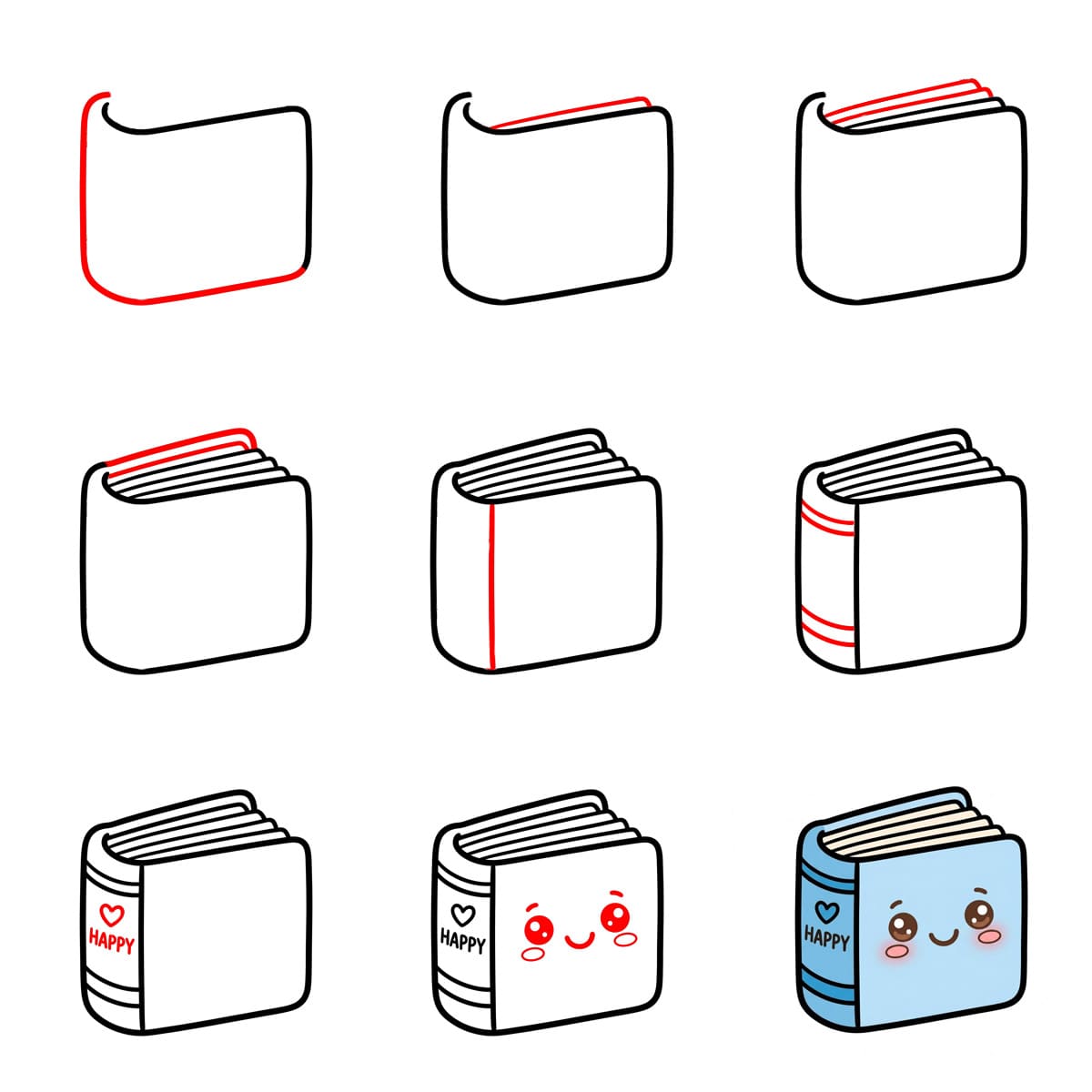 Kawaii book Drawing Ideas