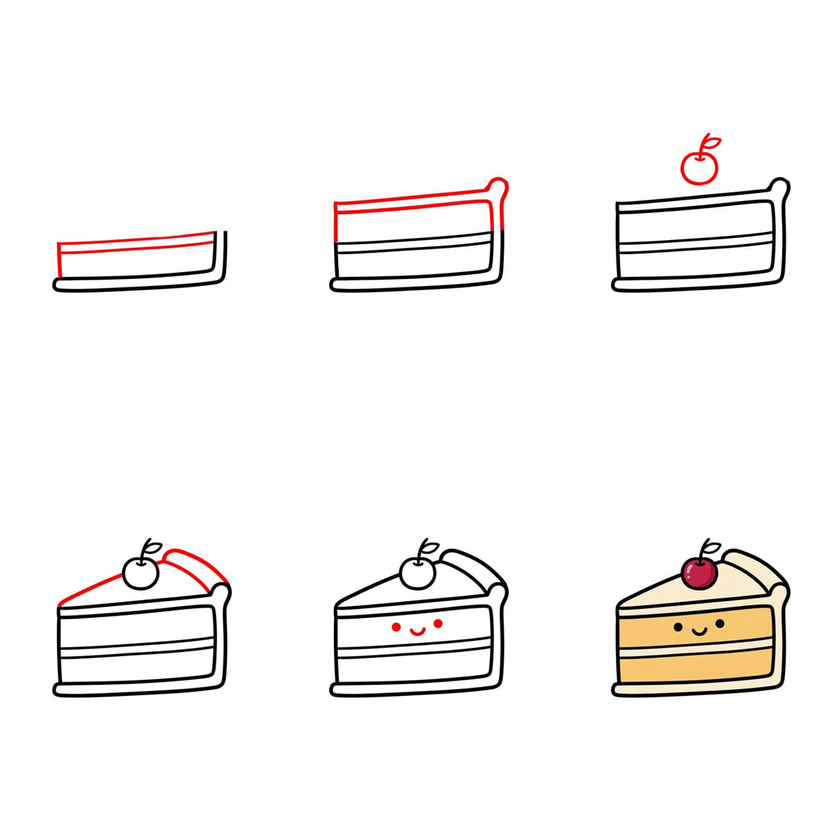 Kawaii cake Drawing Ideas