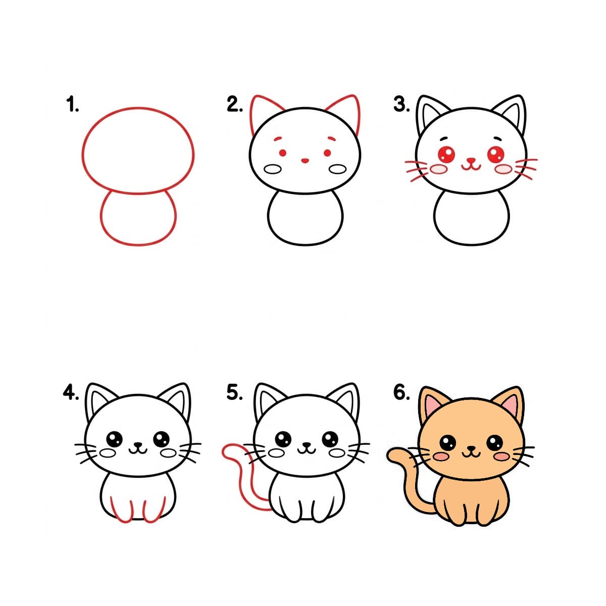Kawaii cat Drawing Ideas