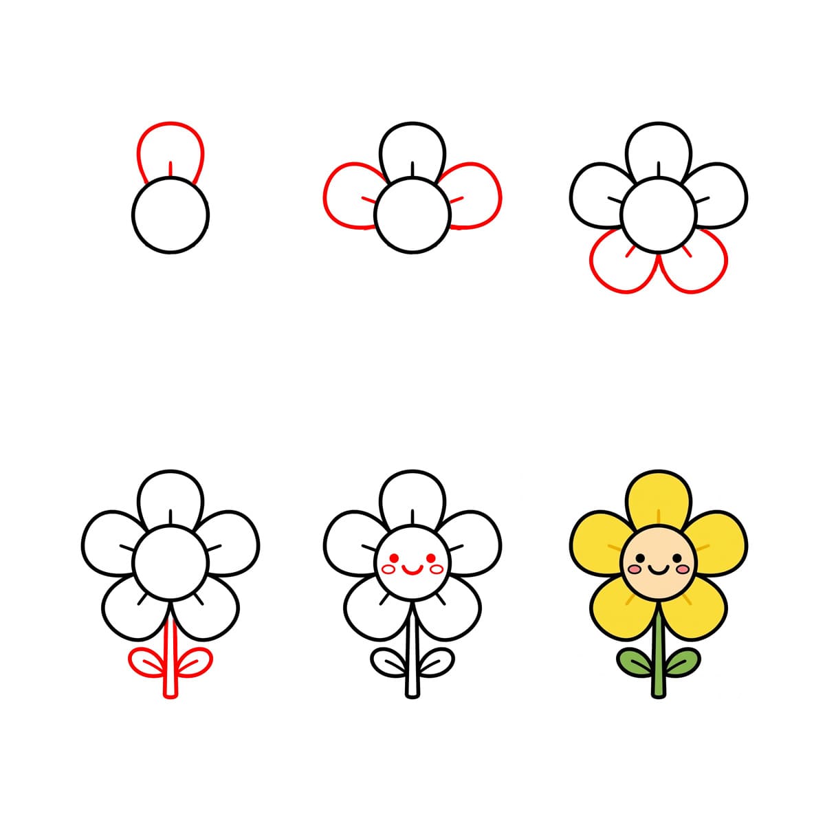 Kawaii flower Drawing Ideas