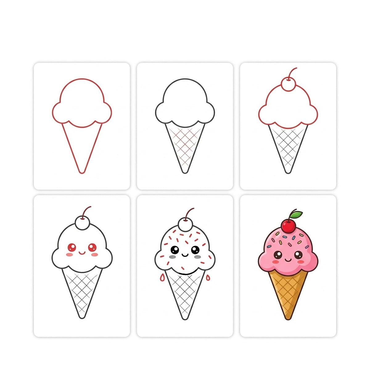 Kawaii ice-cream Drawing Ideas