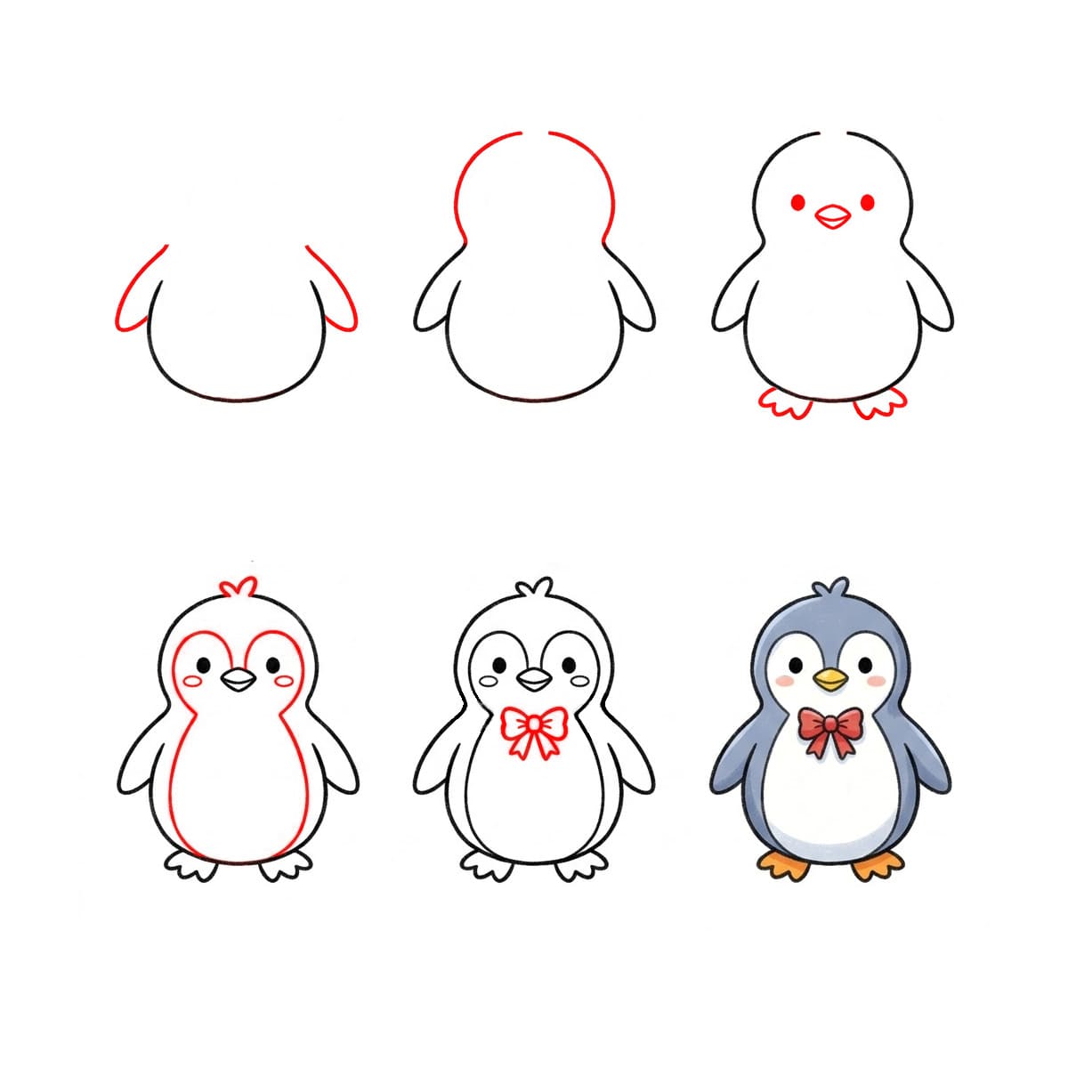 Kawaii penguin Drawing Ideas