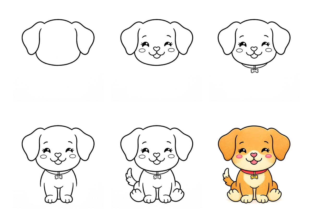 Kawaii puppy Drawing Ideas