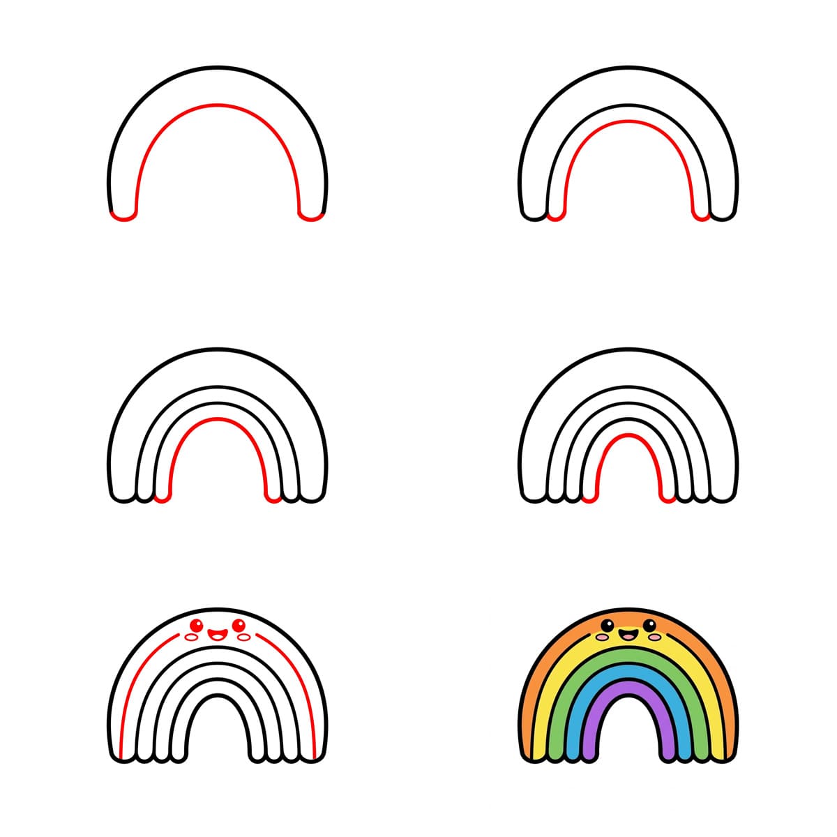 Kawaii rainbow Drawing Ideas
