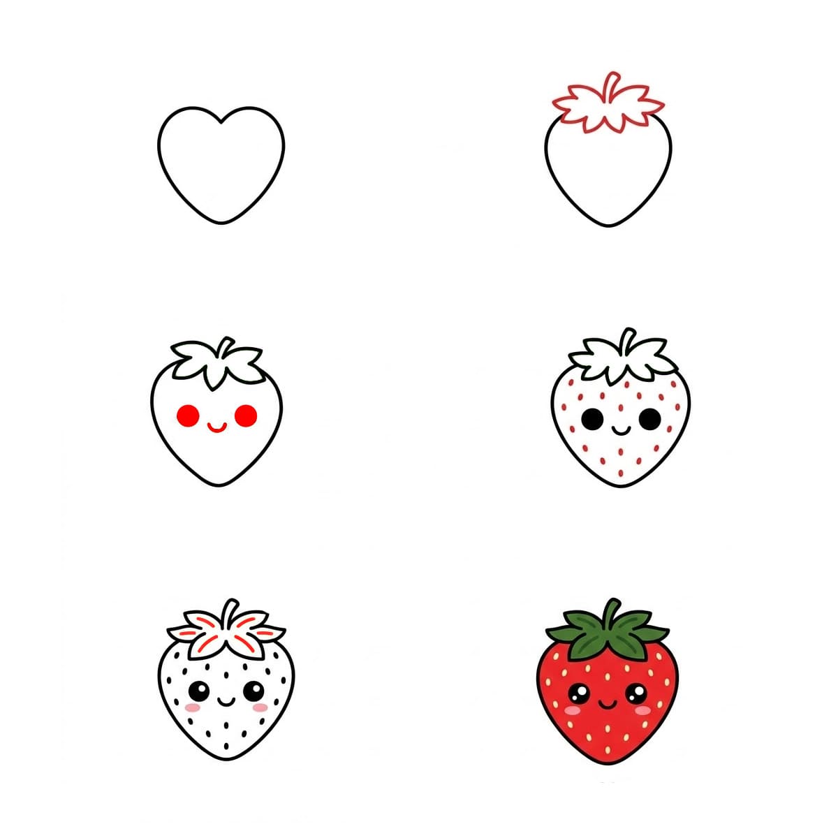 Kawaii strawberry Drawing Ideas
