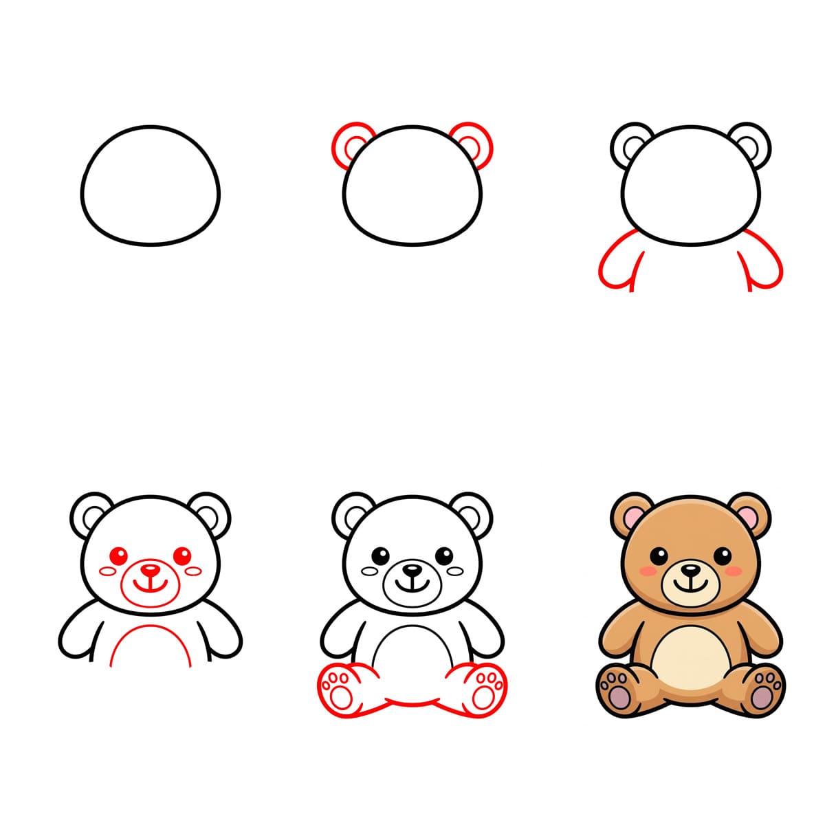 Kawaii teddy bear Drawing Ideas