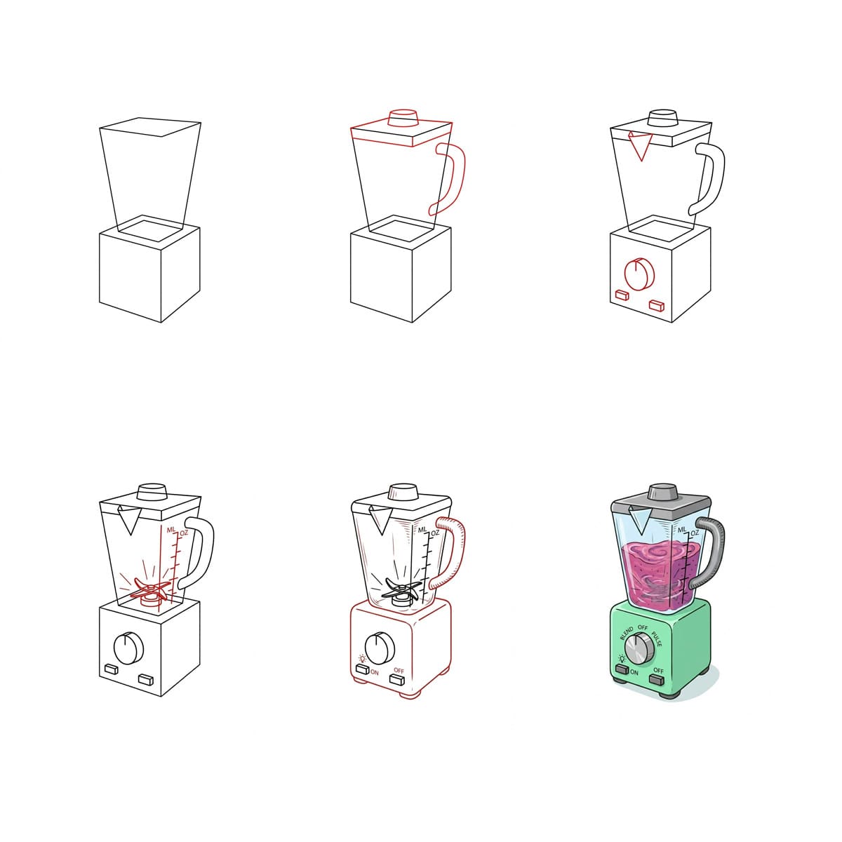 Kitchen Fruit Blender Drawing Ideas