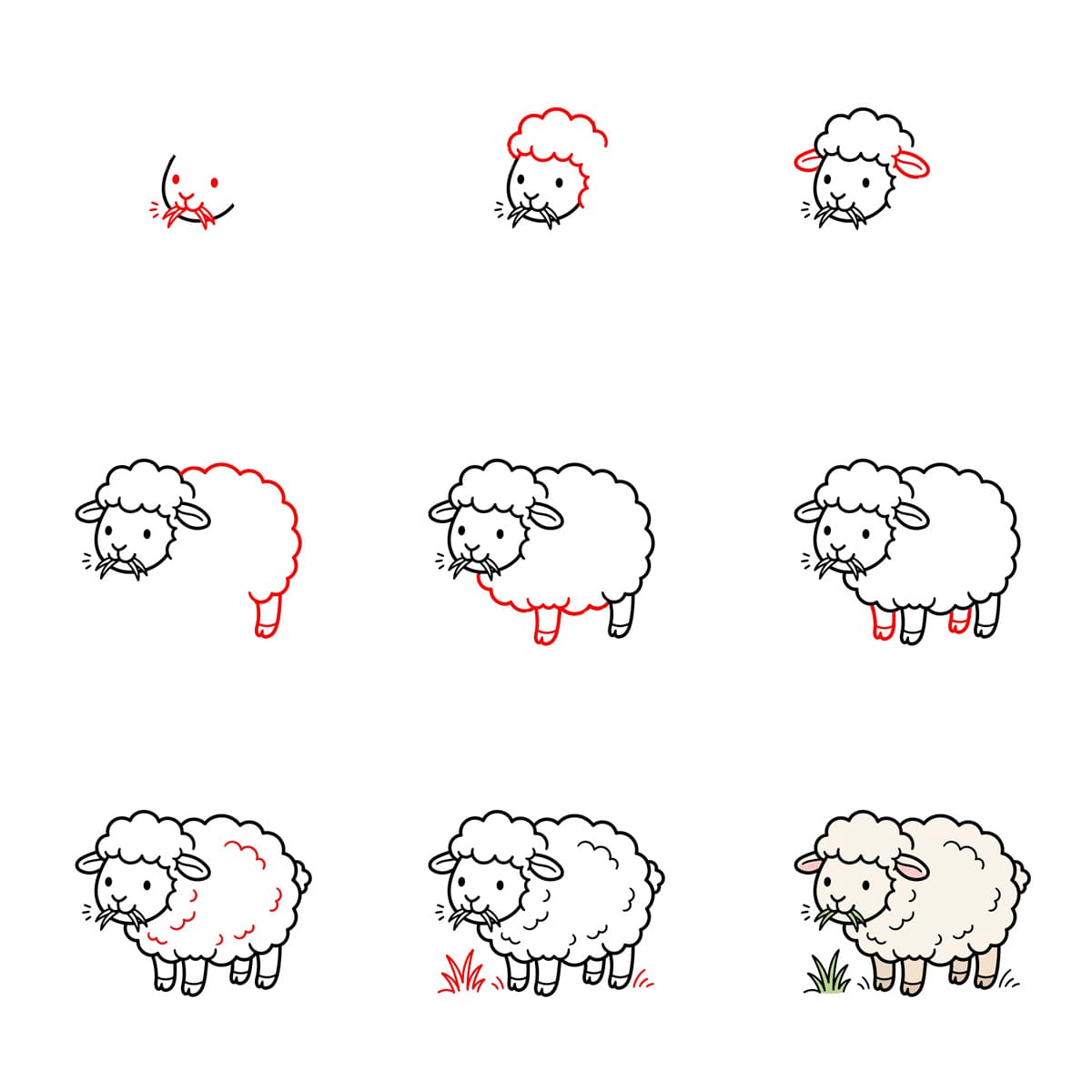 Lamb eating Drawing Ideas