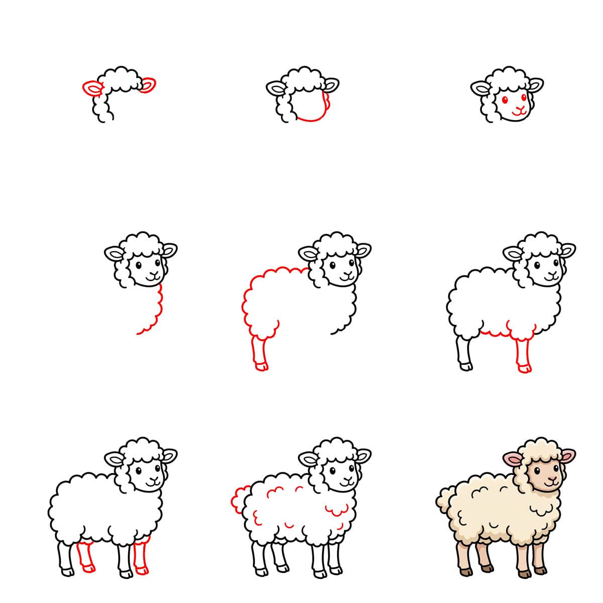 Lamb for kids Drawing Ideas