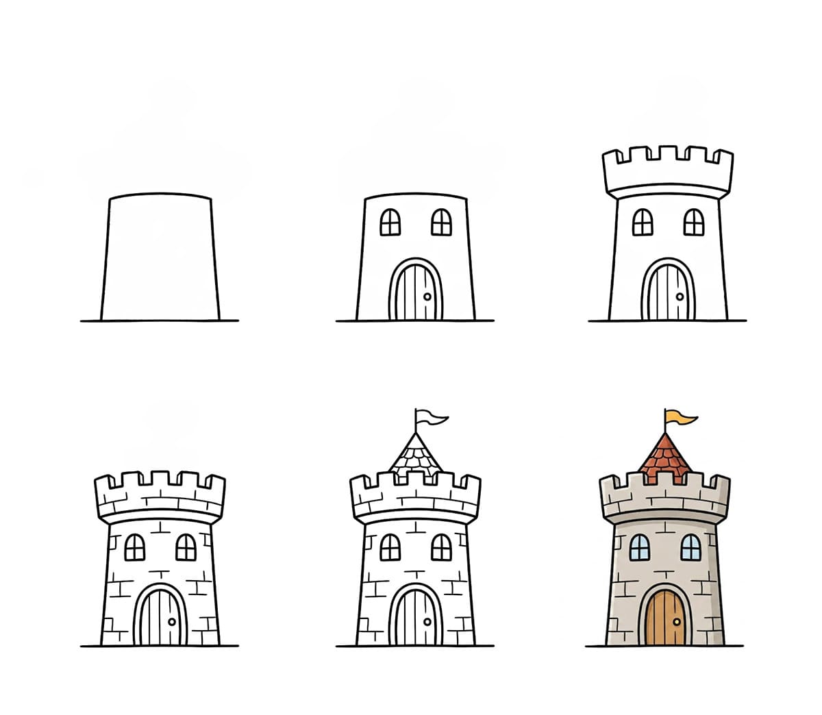 Medieval castle tower Drawing Ideas