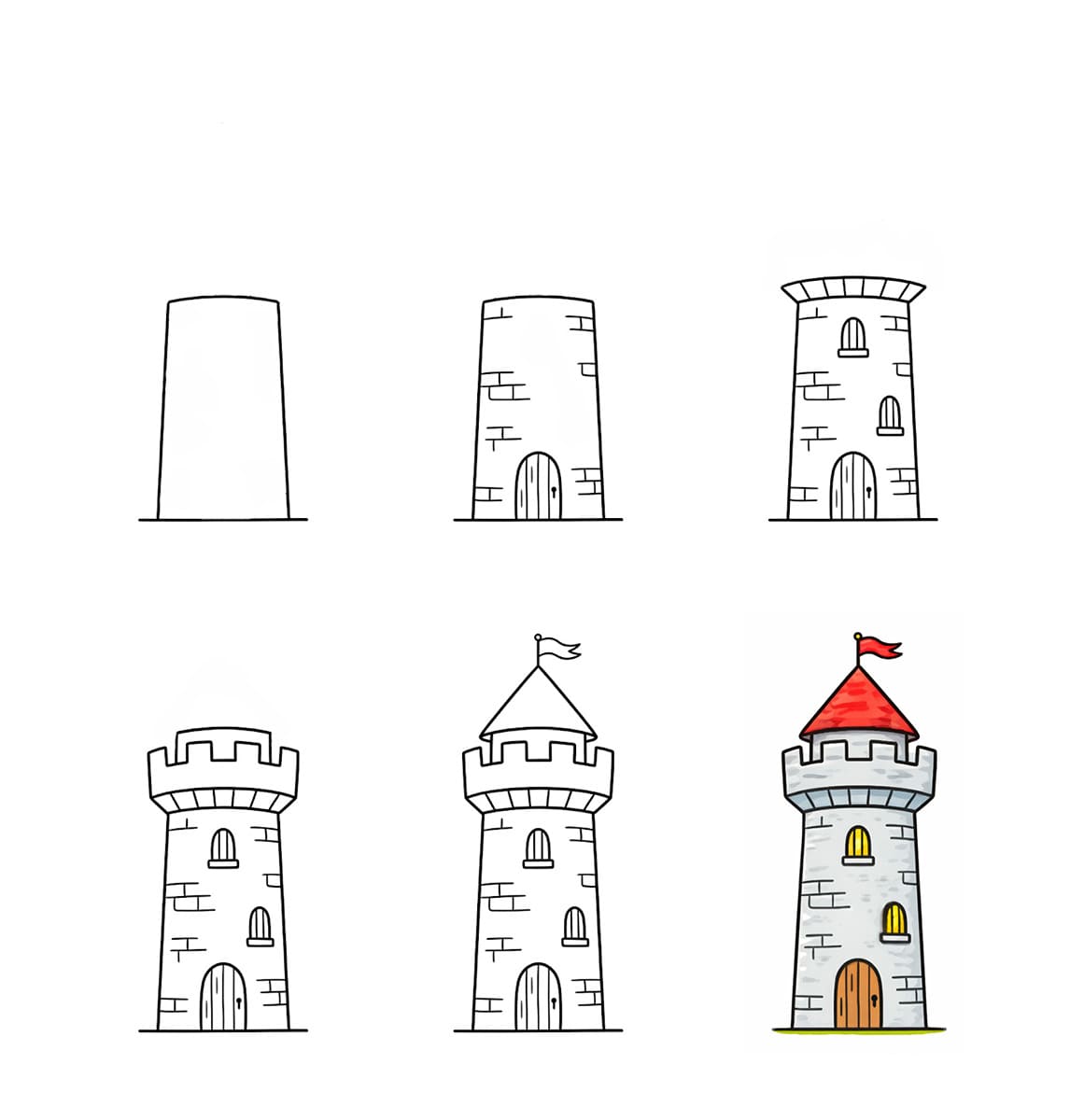 Medieval tower Drawing Ideas