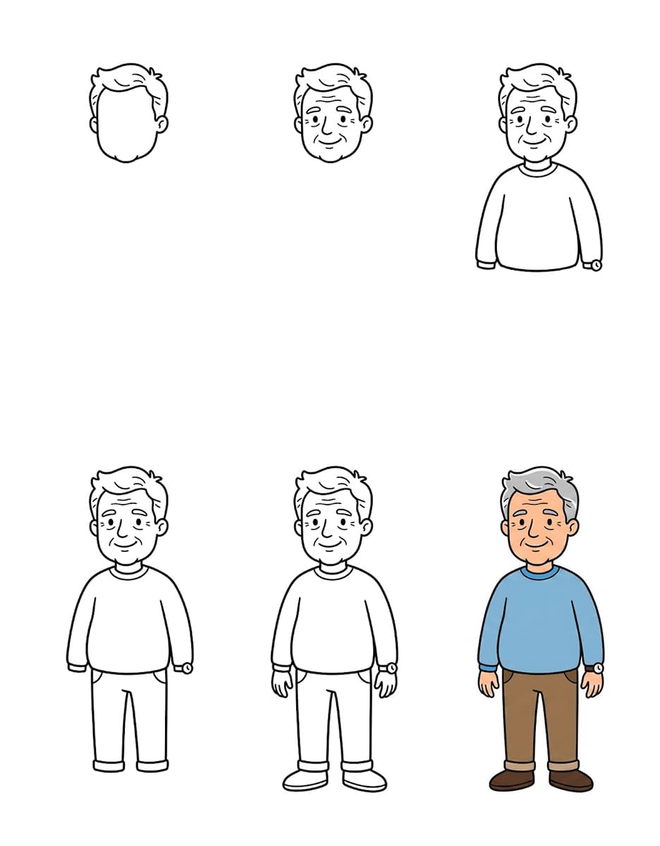 Middle-aged man Drawing Ideas