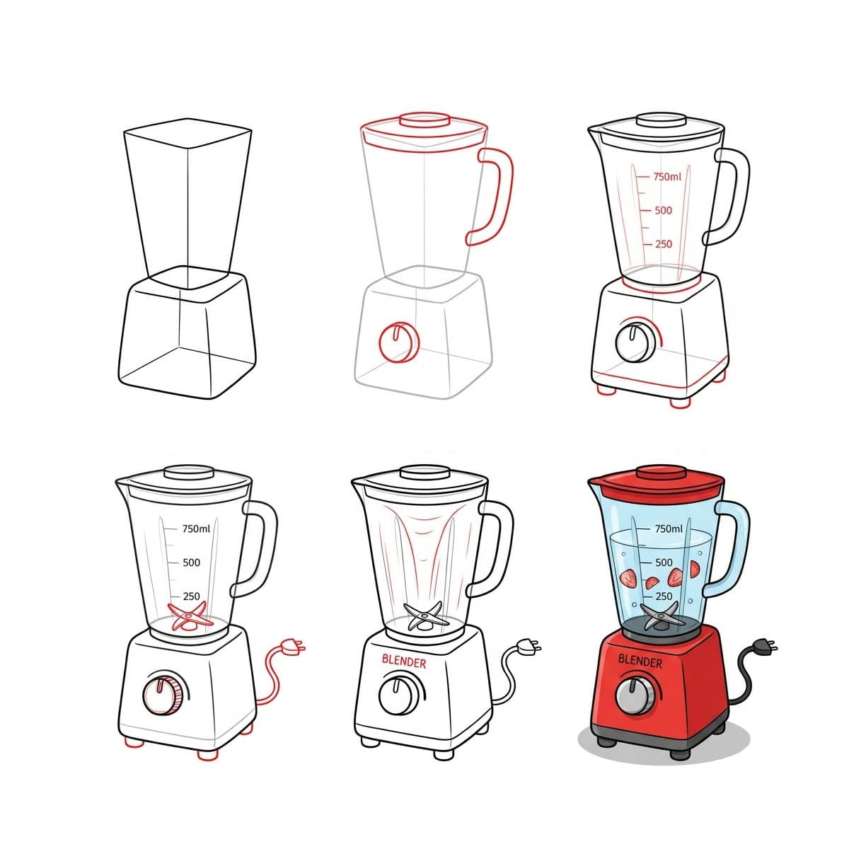 Modern Electronic Blender Drawing Ideas