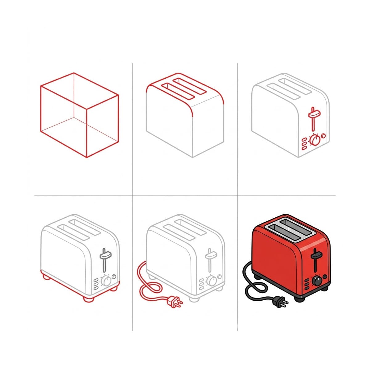 Modern Electronic Toaster Drawing Ideas