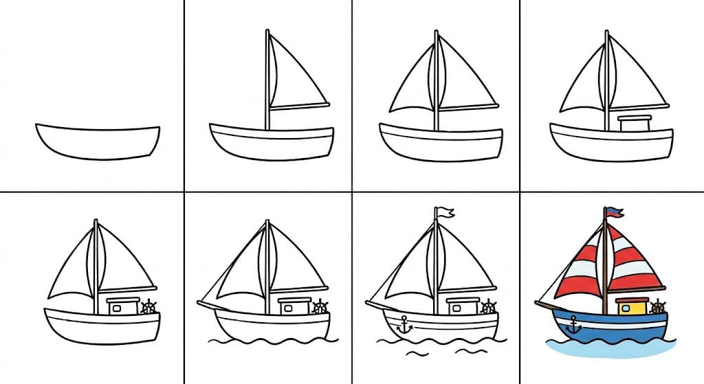 Modern sailboat Drawing Ideas