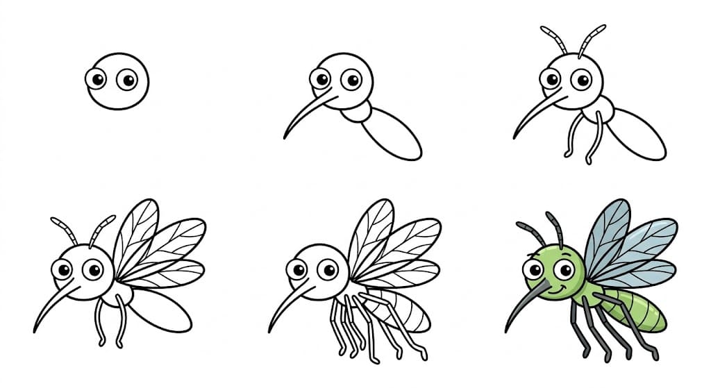 Mosquito for children Drawing Ideas