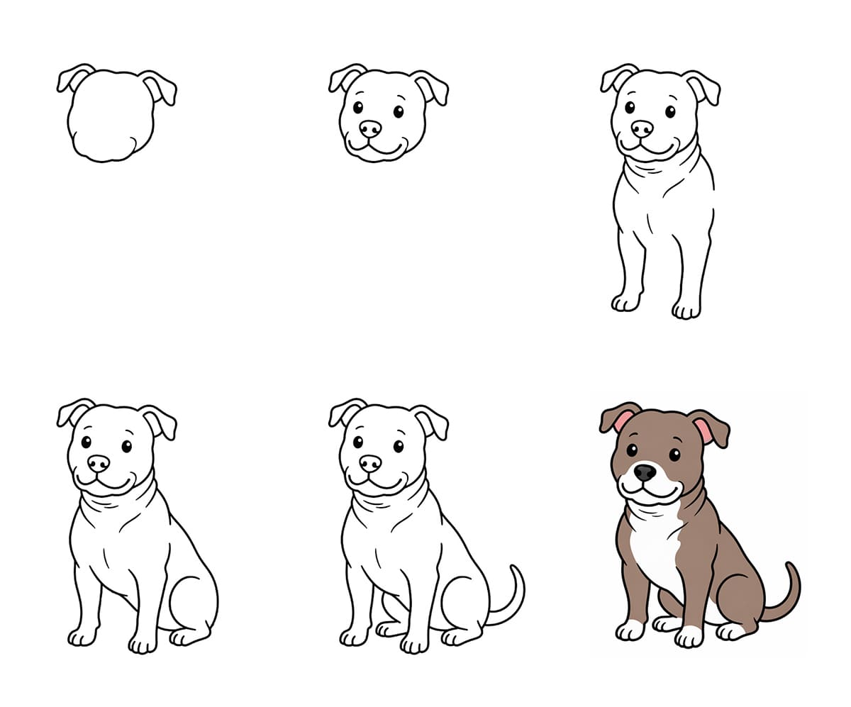 Pitbull Dog Drawing Ideas
