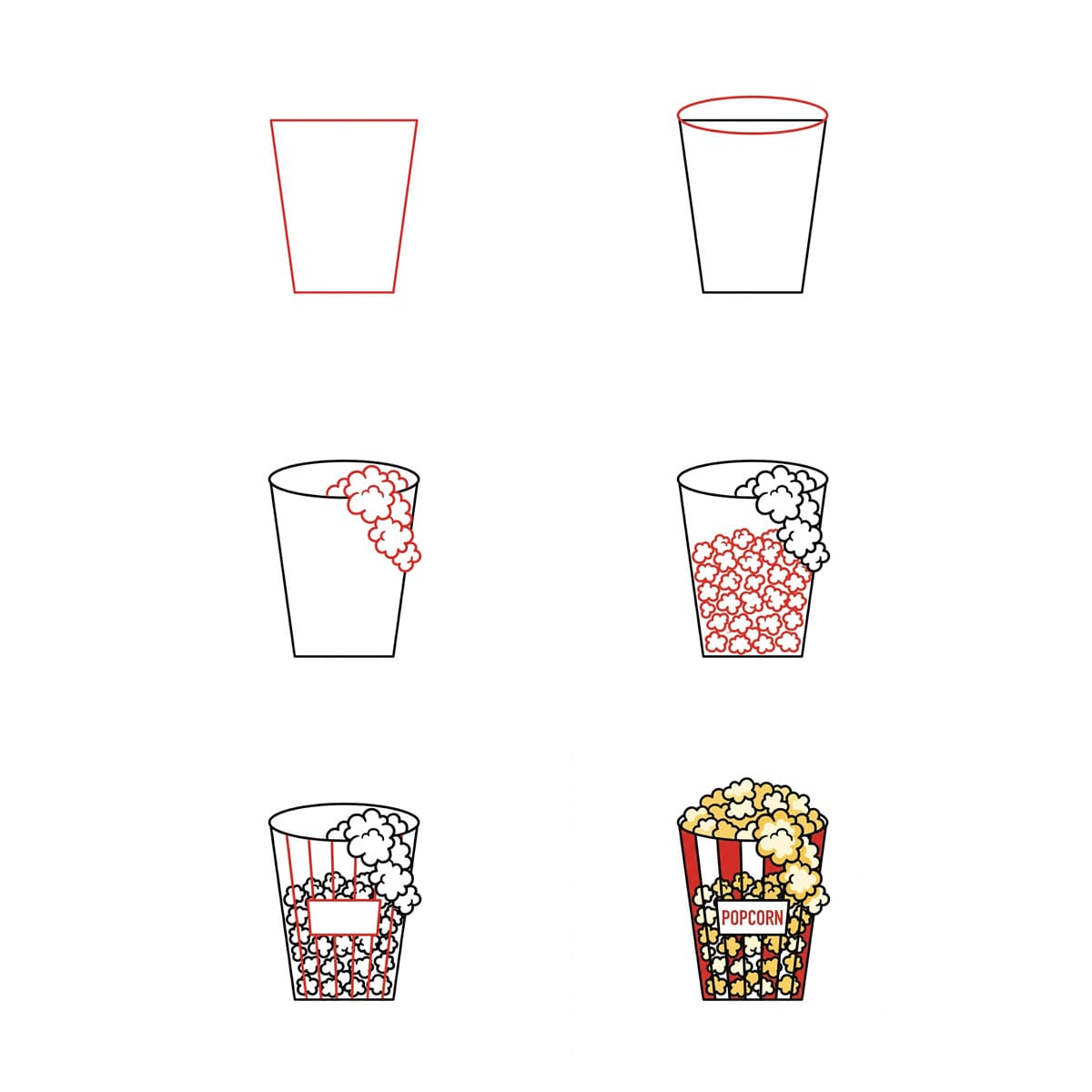 Popcorn Bag Drawing Ideas