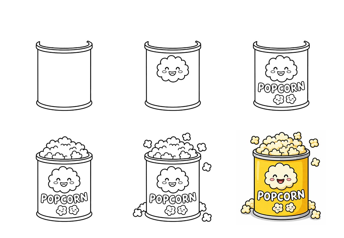 Popcorn Can Drawing Ideas