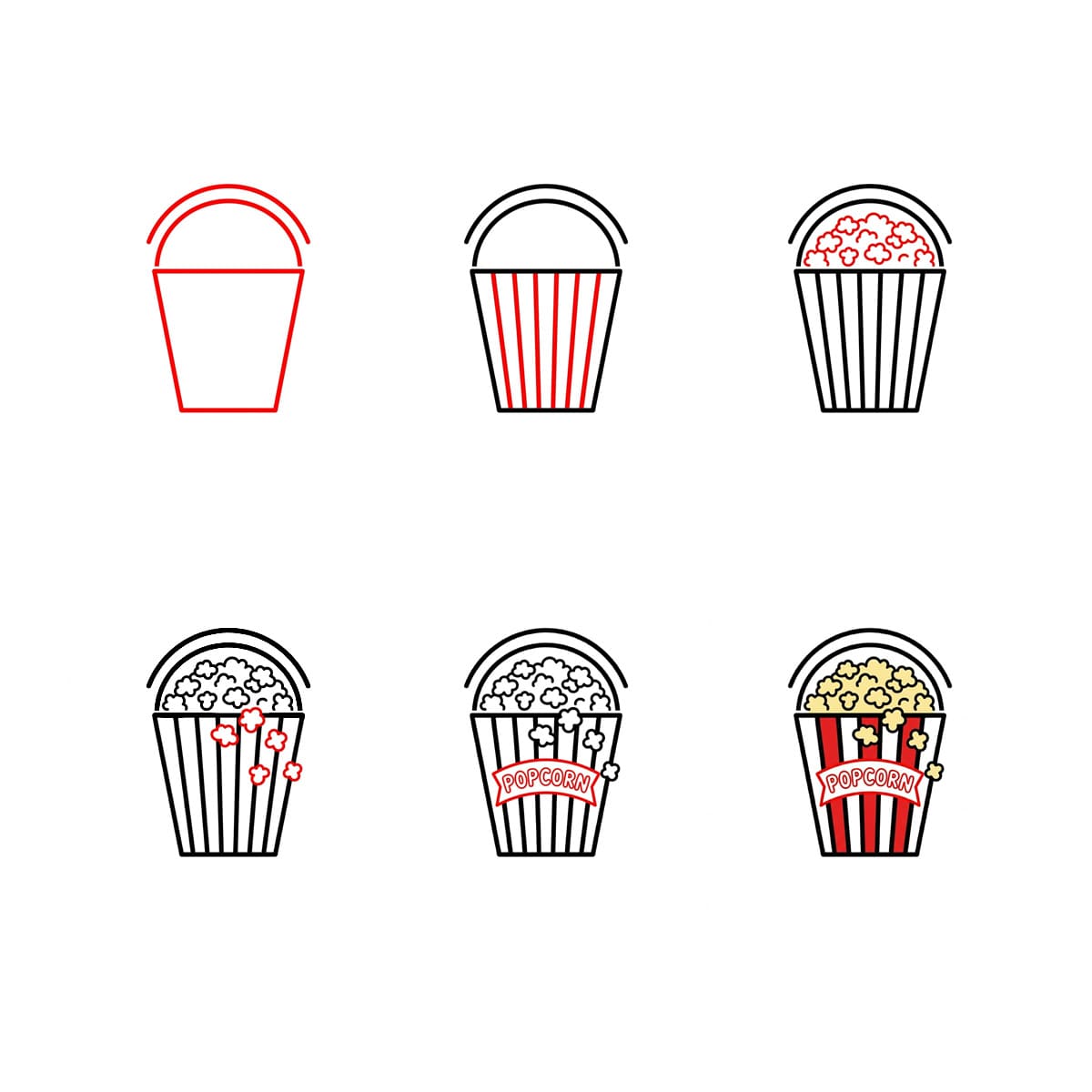 Popcorn in a Bag Drawing Ideas