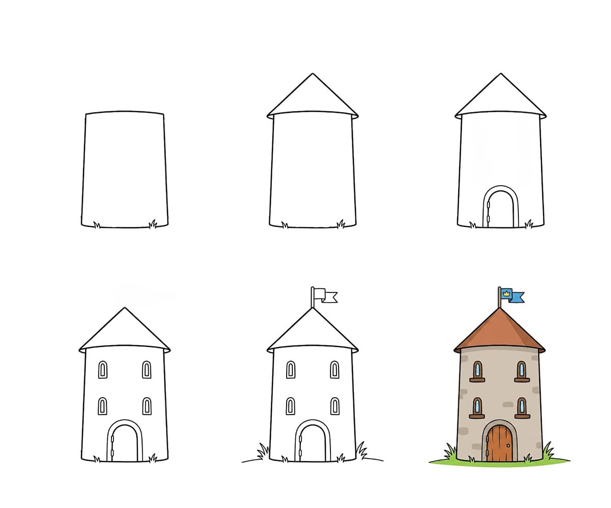 Round tower Drawing Ideas