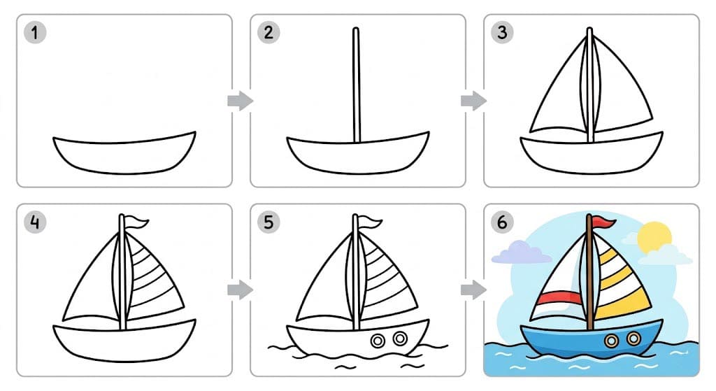 Sailboat Drawing Ideas
