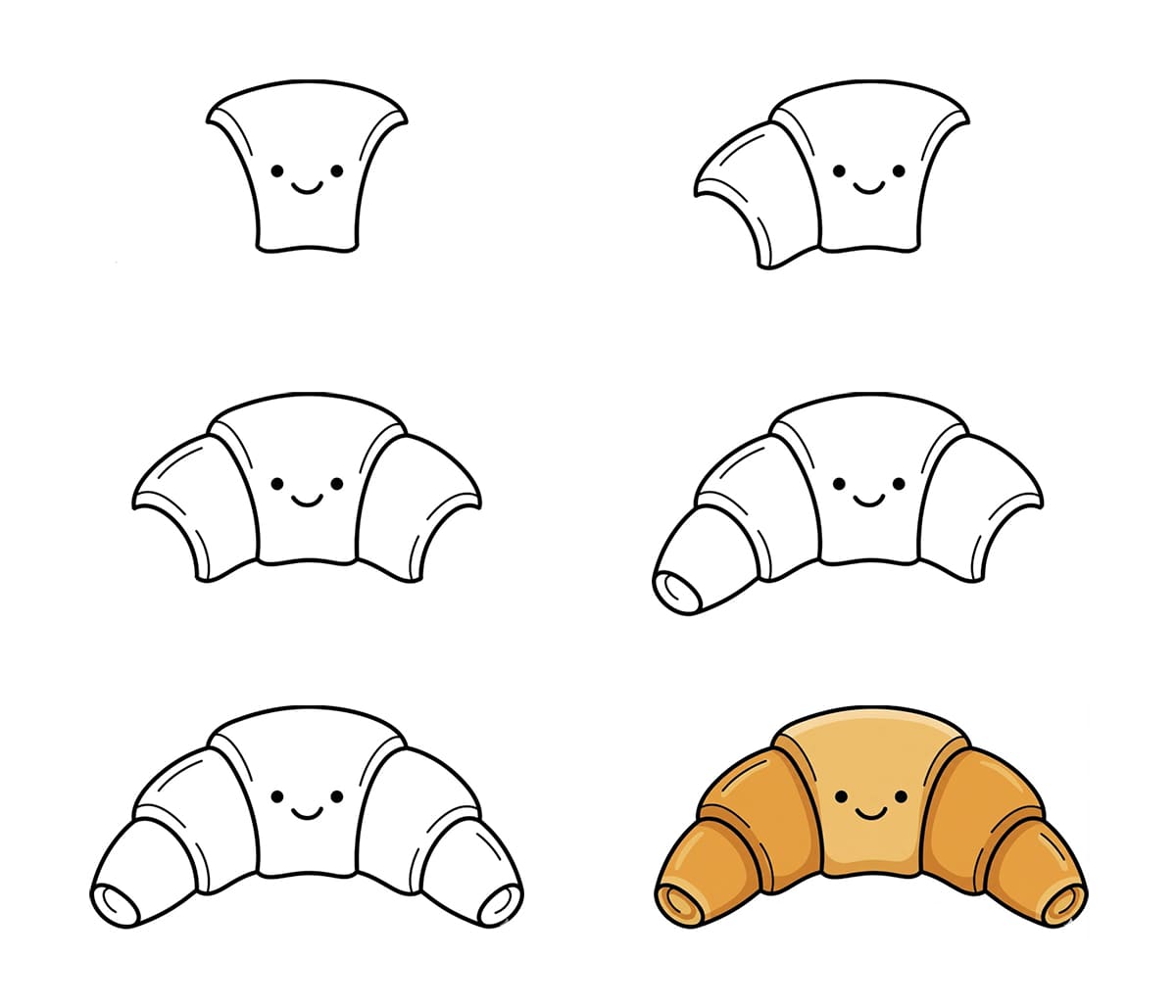 Simple Croissant Drawing Ideas