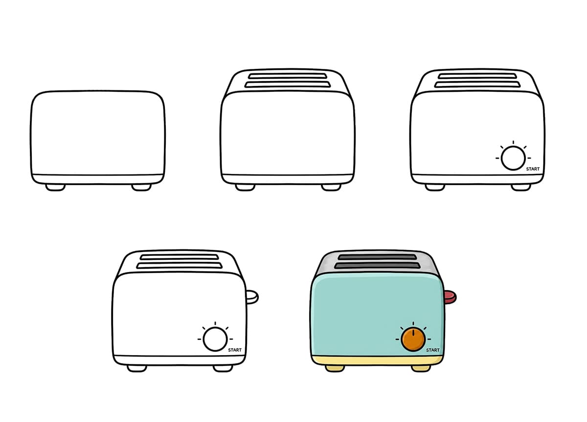Simple Toaster Drawing Ideas