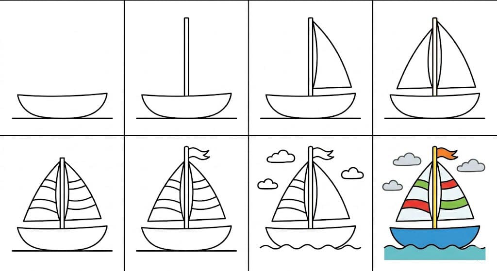 Simple sailboat Drawing Ideas