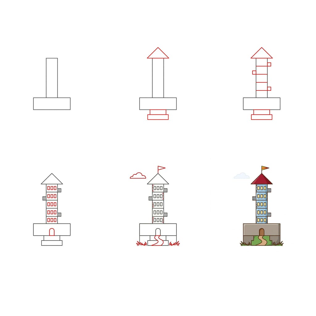 Small bell tower Drawing Ideas