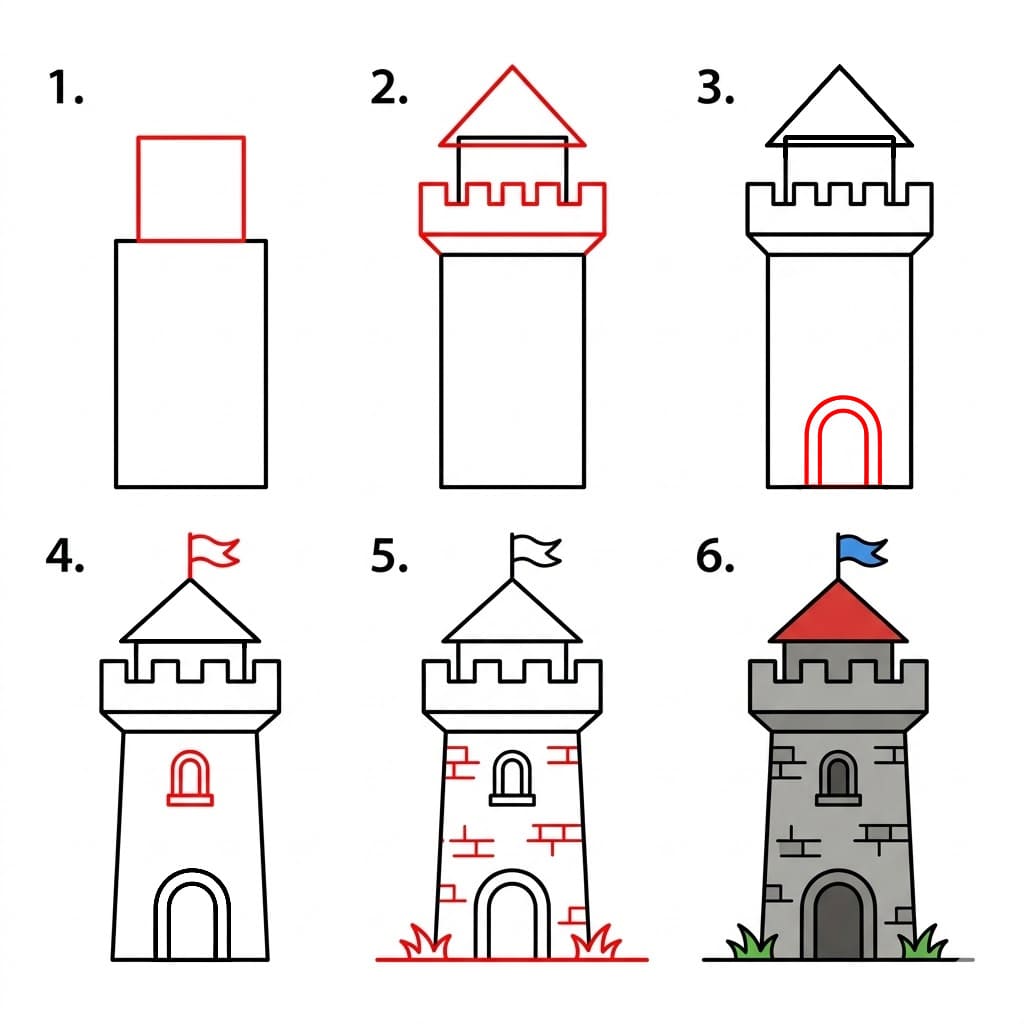 Stone watchtower Drawing Ideas