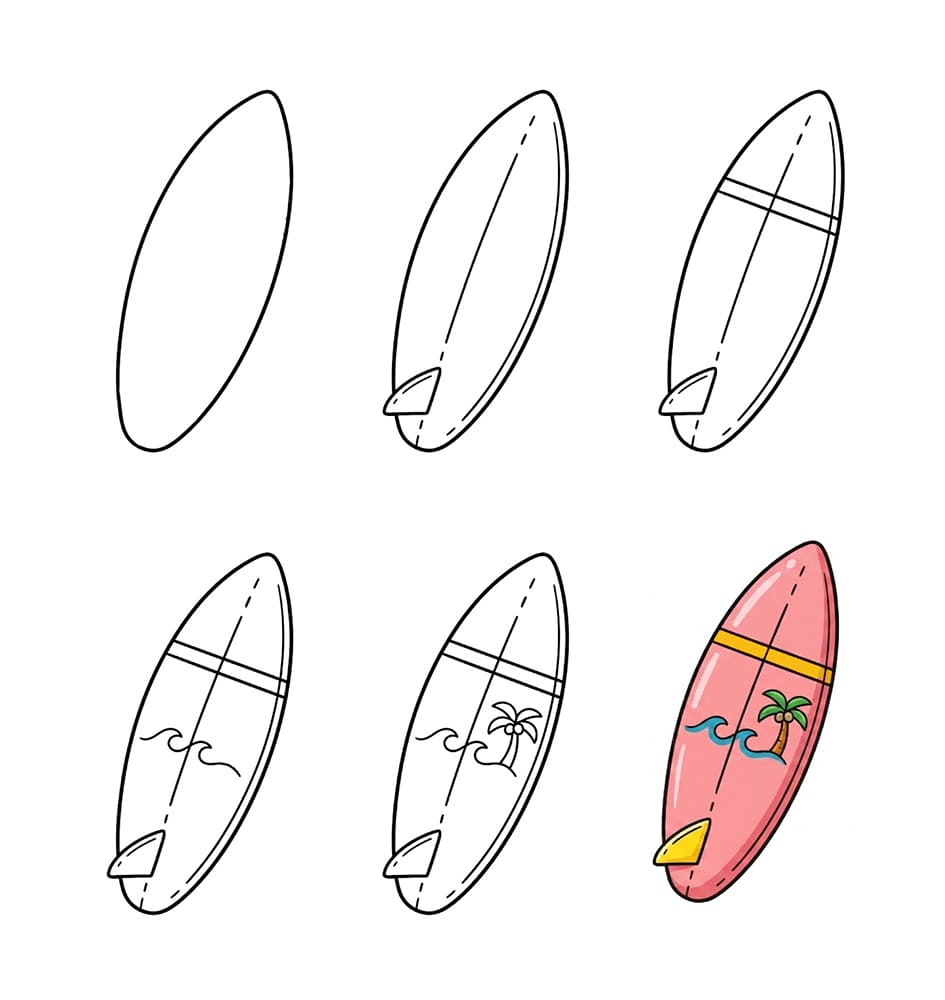 Summer Surfboard Drawing Ideas