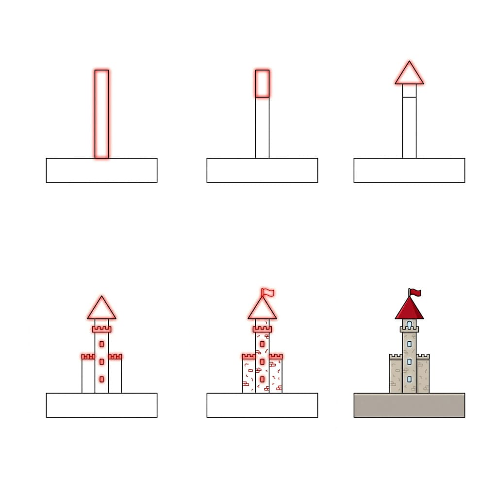 T-shaped tower Drawing Ideas