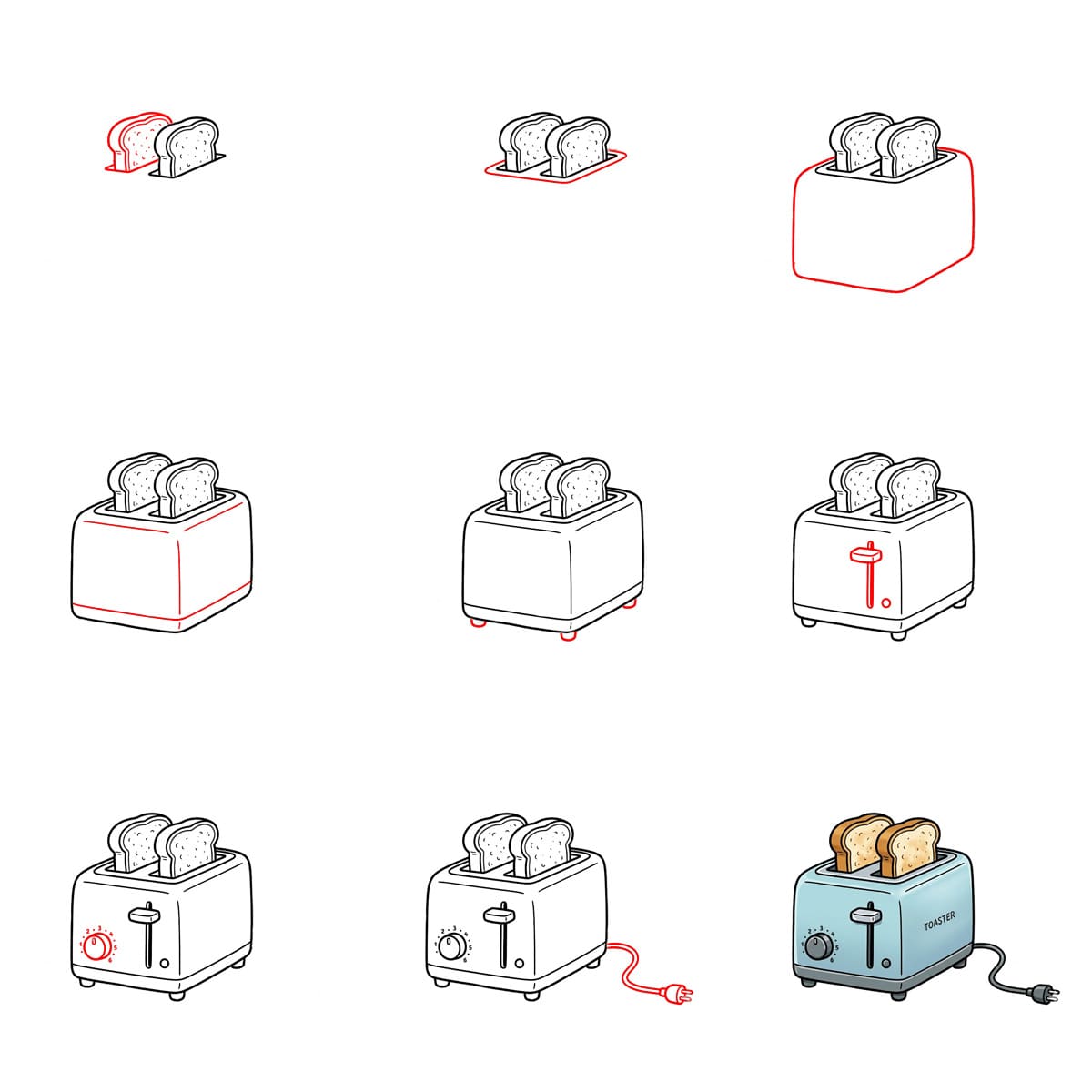 Toaster and Toats Drawing Ideas