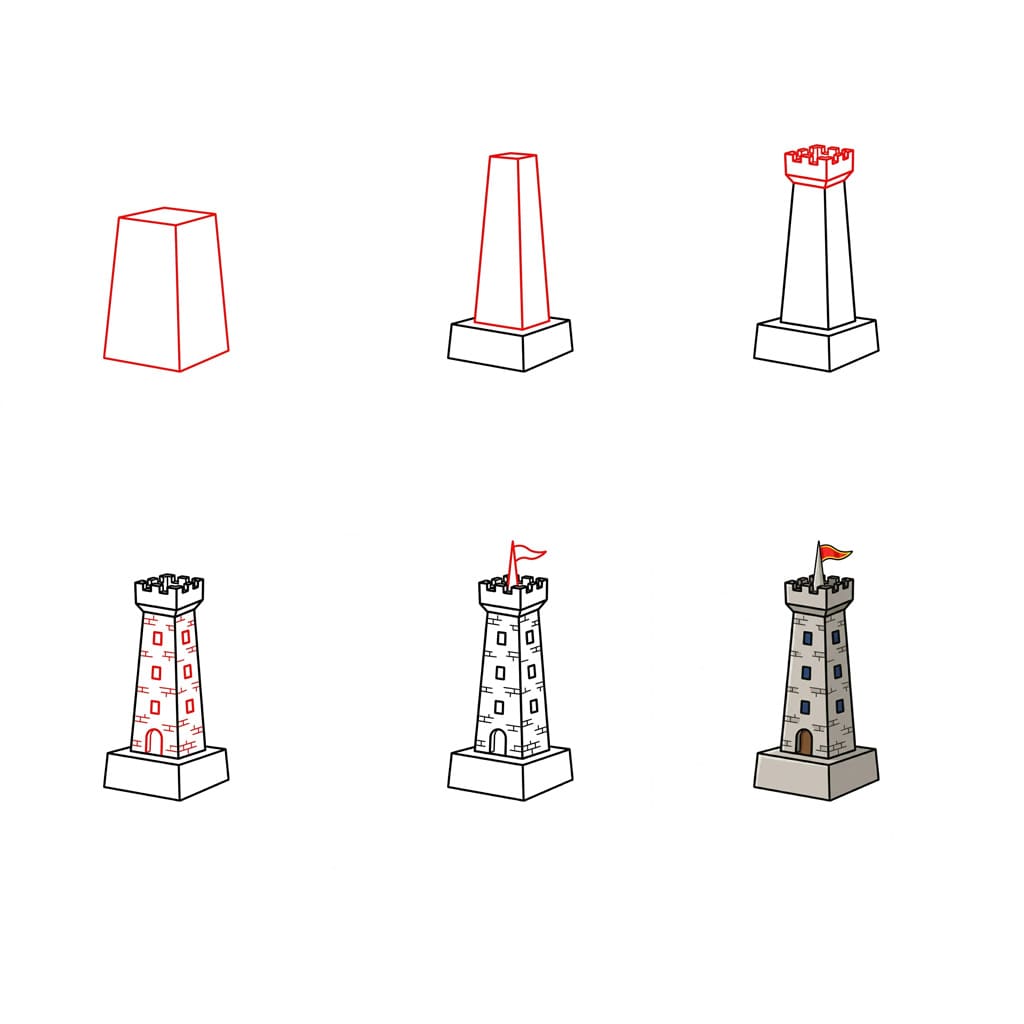 Trapezoidal tower Drawing Ideas