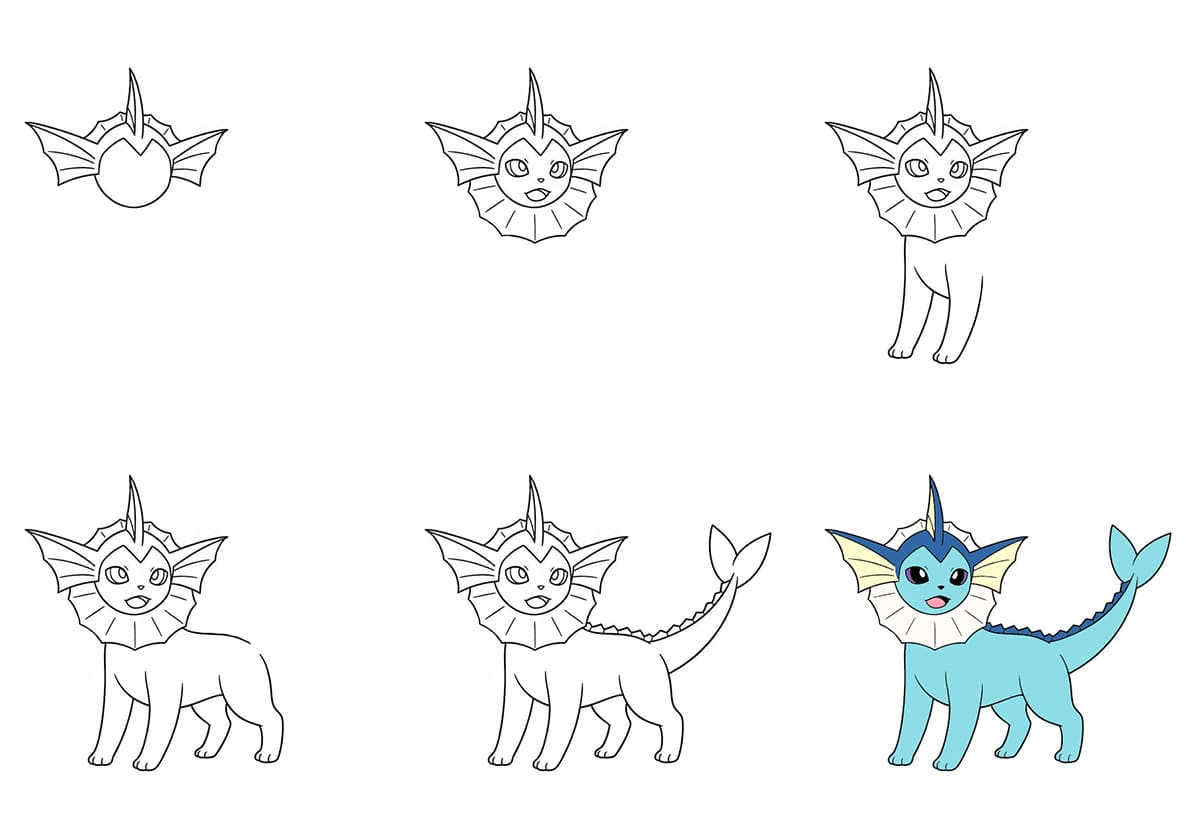 Vaporeon Water-Type Pokemon Drawing Ideas