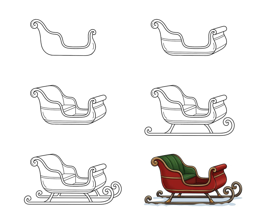 Vintage sleigh Drawing Ideas