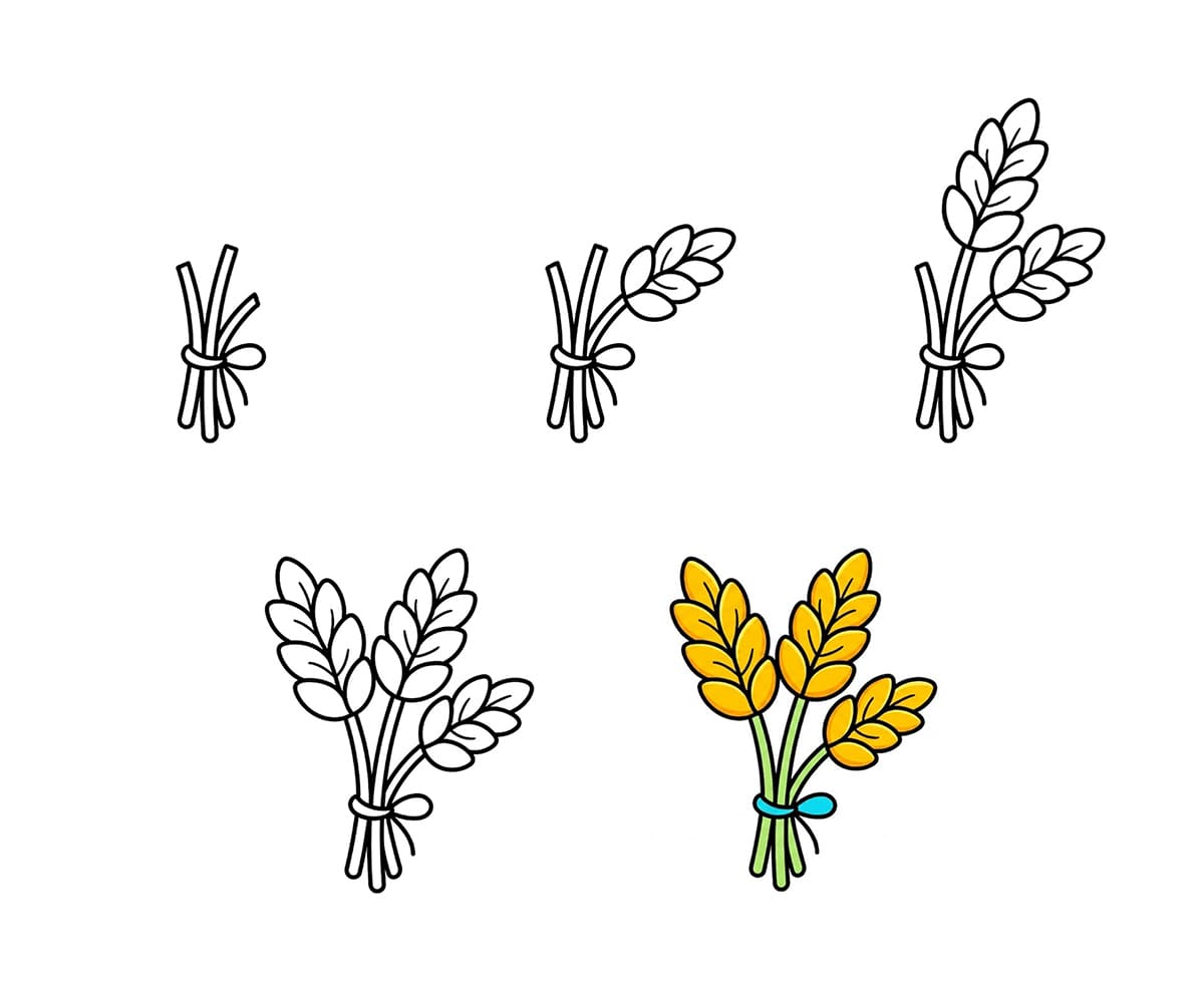 Wheat Bundle Drawing Ideas