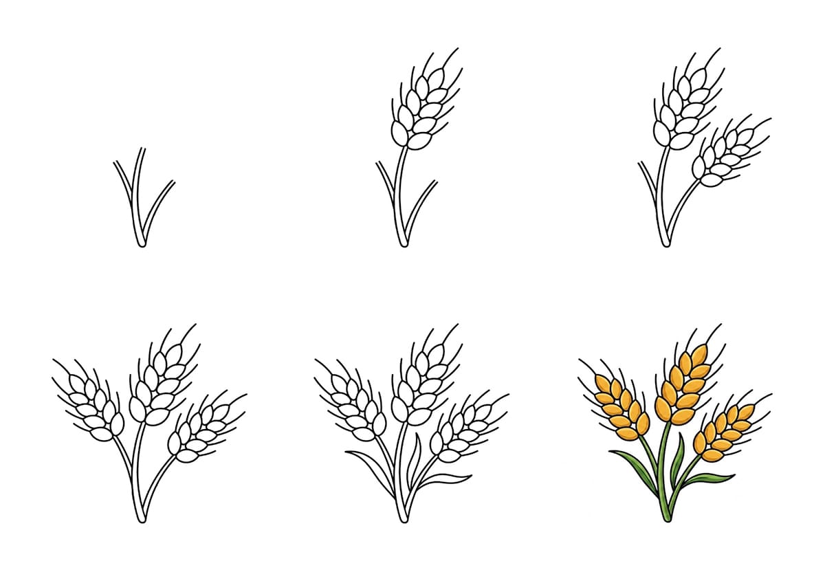 Wheat Cluster Drawing Ideas