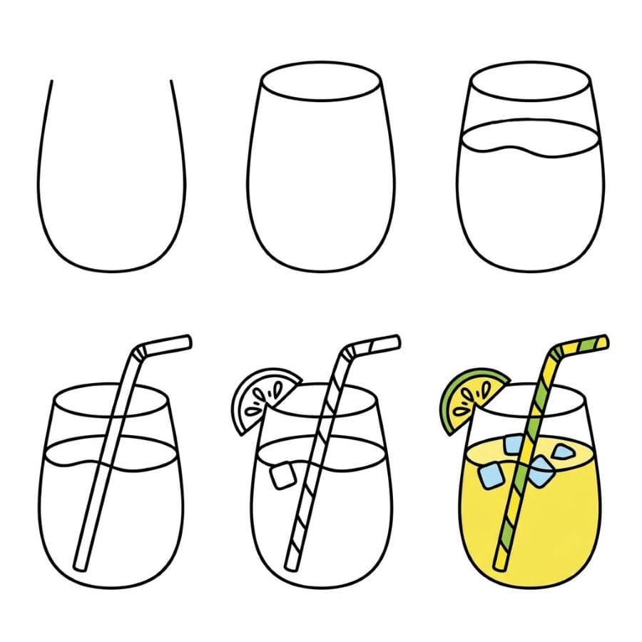 A Lemonade Glass Drawing Ideas