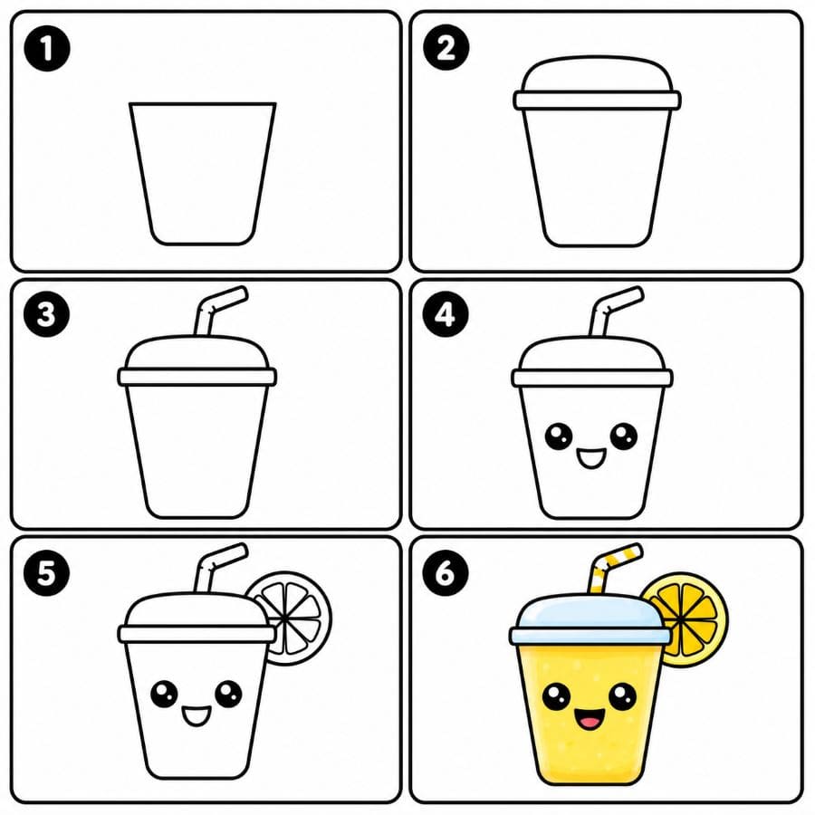Adorable Lemonade Cup Drawing Ideas