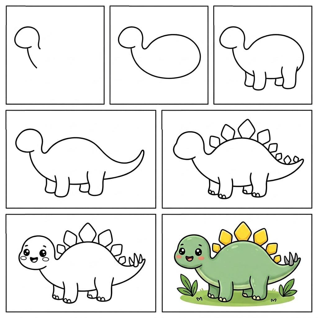 Adorable Stegosaurus Drawing Ideas