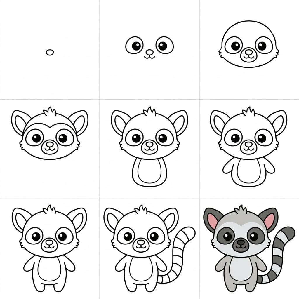 Adorable lemur Drawing Ideas