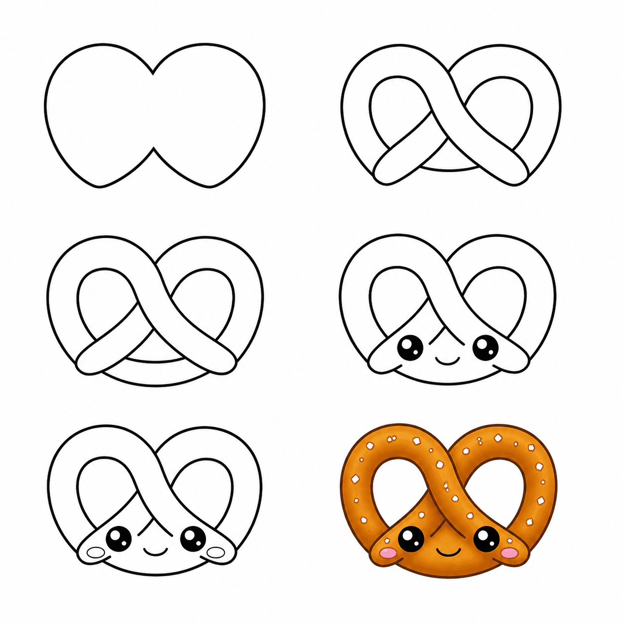 Adorable pretzel Drawing Ideas
